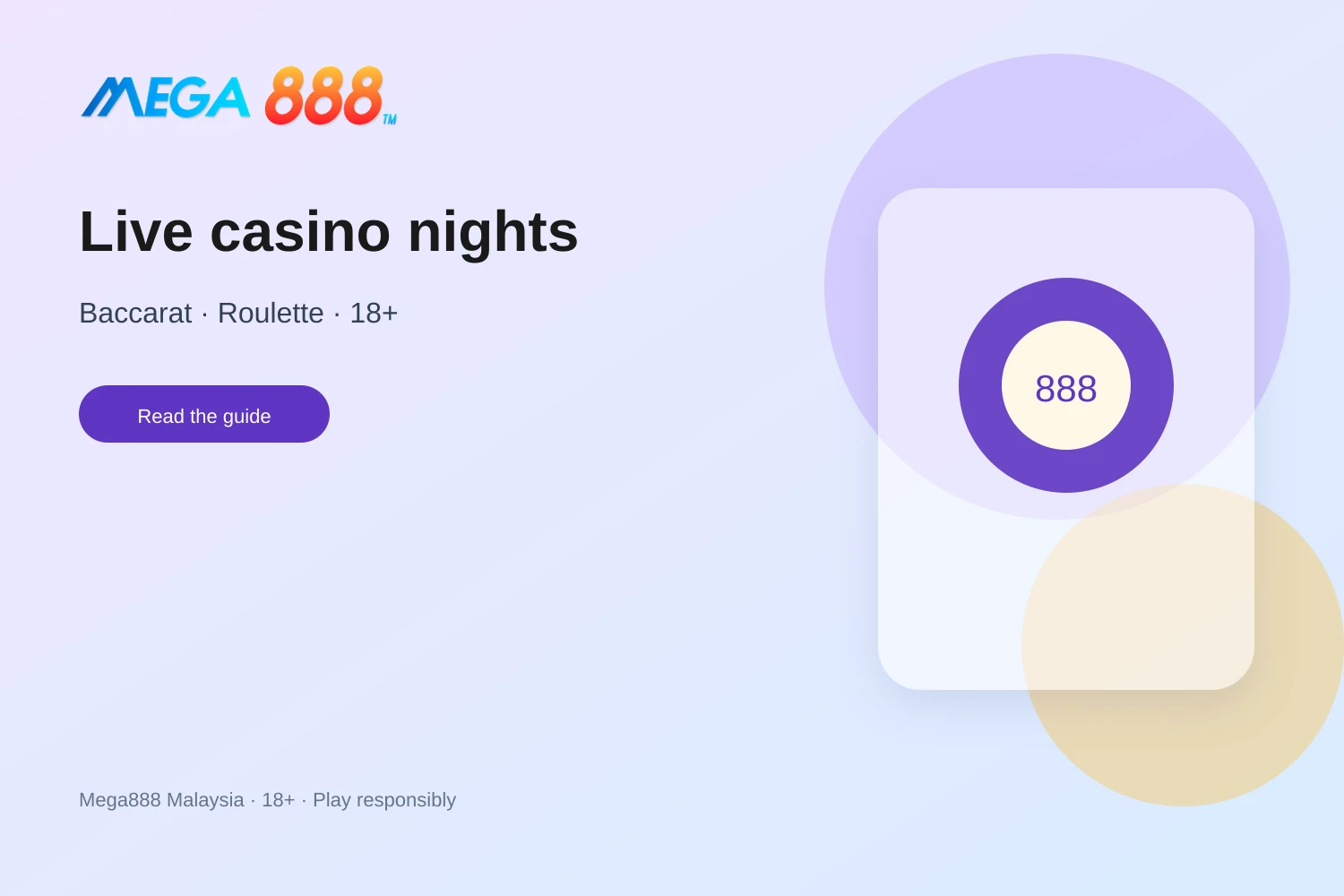 Mega888 live casino in Malaysia: tables, bonuses, and 18+ limits
